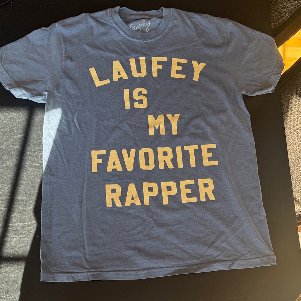 Gray Graphic Tee with Yellow Print BRAND NEW AND NEVER WORN